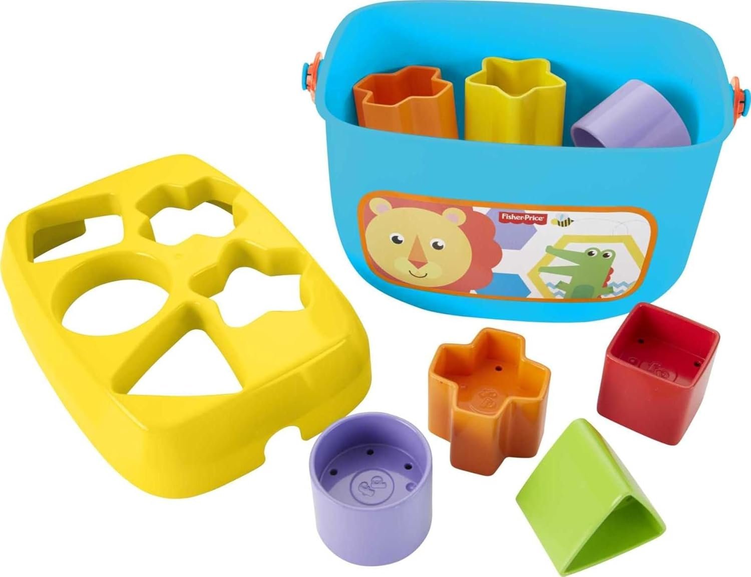 Fisher-Price Infant Toy Set with Baby’s First Blocks (10 Shapes) and Rock-a-Stack Ring Stacking Toy for Ages 6+ Months