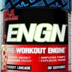 EVL Intense Pre Workout with Creatine - Pre Workout Powder Drink for Lasting Energy Focus and Recovery - ENGN Energizing Pre Workout for Men with Beta Alanine Caffeine and L Theanine - Cherry Limeade