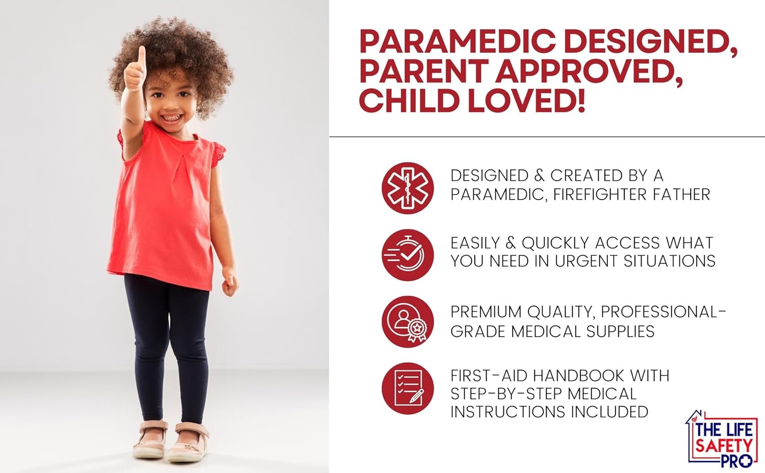 Portable First Aid Kit for Kids with CPR Shield - Ideal for Home, Car, School, Camping, and as a Travel First aid kit. Latex-Free Bandages – Children First Aid Guide by The Life Safety Pro - Image 5