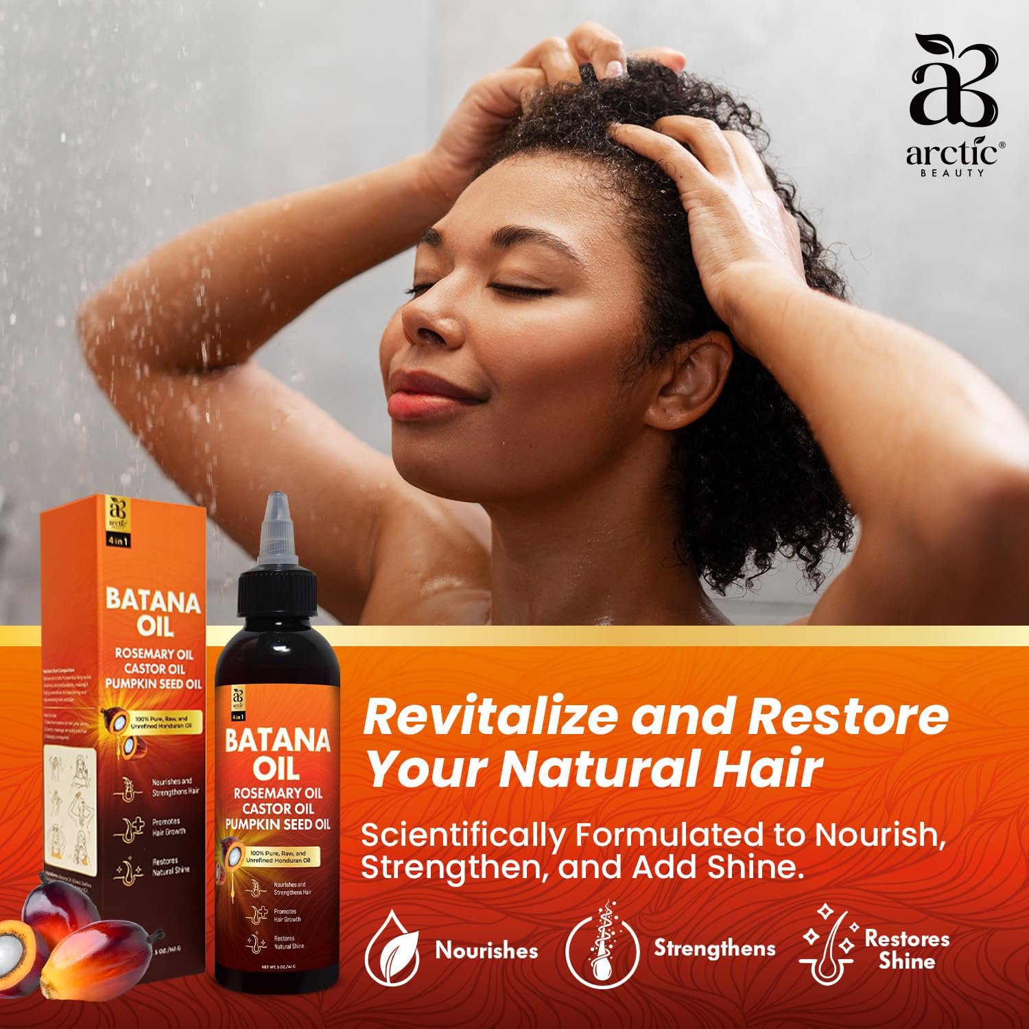 Batana Oil for Hair Growth Dr Sebi, 4-in-1 Pure & Unrefined Honduran Oil with Rosemary, Castor, Pumpkin Seed Oil, Nourishes, Strengthens, Promotes Healthy Hair, Organic Oil for Hair & Scalp Care (5oz) - Image 3