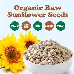 Food to Live - Organic Sunflower Seeds, 12 Pounds - Hulled, Raw, Non-GMO, Dried Kernels, Unsalted, Kosher, Vegan, Keto, Paleo, Sirtfood, Bulk