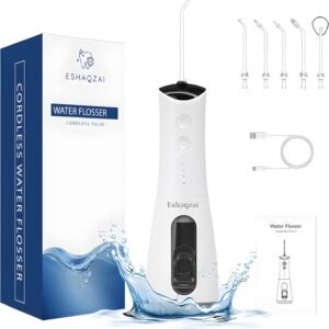 Water Flosser for Adults – Cordless, Waterproof Dental Flosser for Teeth & Gums, Rechargeable Oral Irrigator with 300ml/10oz Water Tank for Plaque Removal & Gum Care
