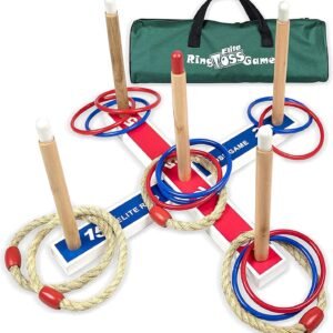 Elite Sportz Ring Toss Games for Kids - Indoor Holiday Fun or Outdoor Yard Game for Adults & Family - Easy to Set Up w/Compact Carry - Backyard Toys, Gifts for Boys and Girls