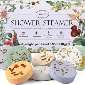 Shower Steamers Aromatherapy BLRIET 8 Pack Gifts for Women, Men, Mom, Teen Lavender Natural Essential Oil Home Spa Self Care Relaxation Stress Relief Shower Bombs