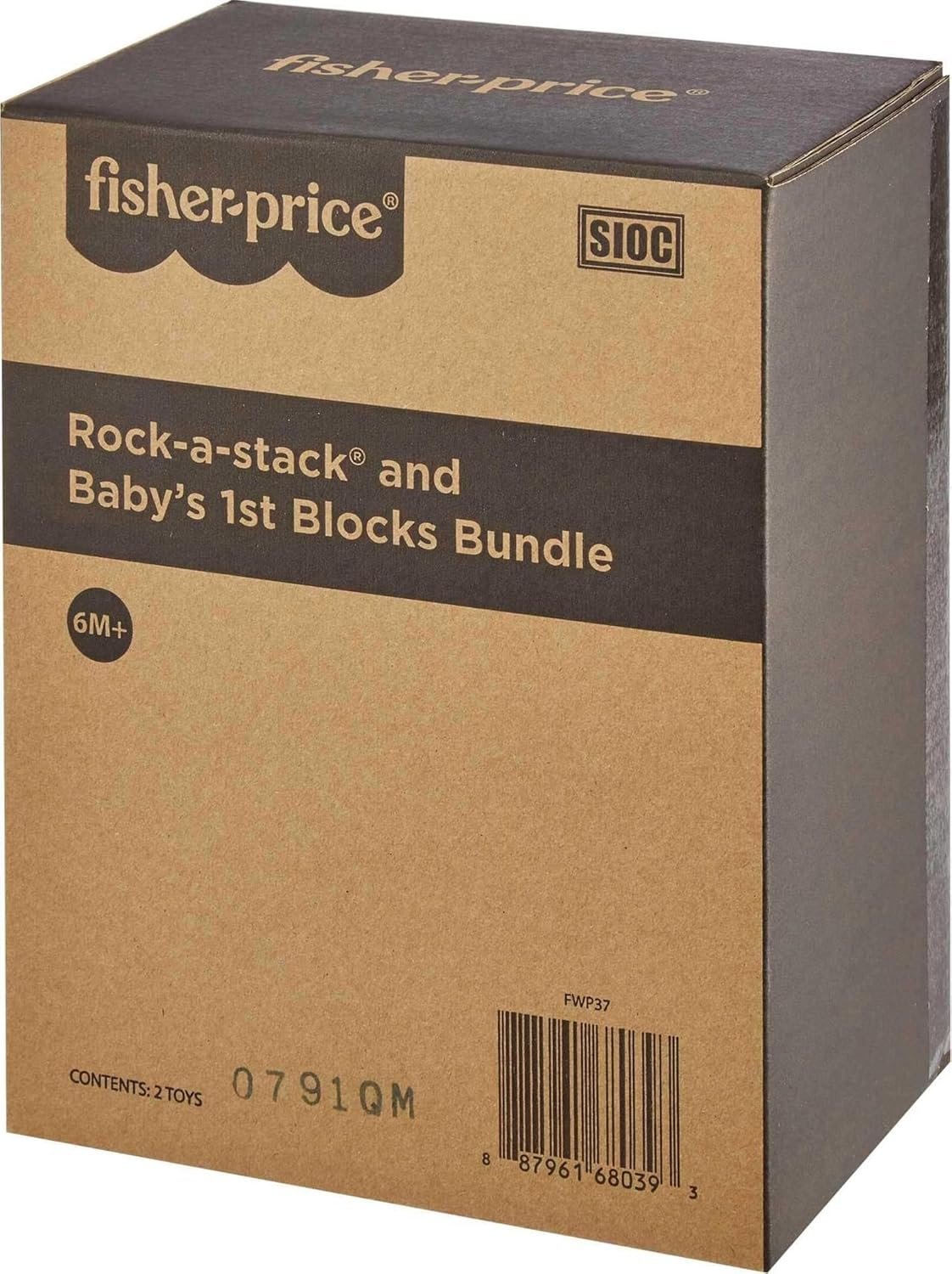 Fisher-Price Infant Toy Set with Baby’s First Blocks (10 Shapes) and Rock-a-Stack Ring Stacking Toy for Ages 6+ Months - Image 2