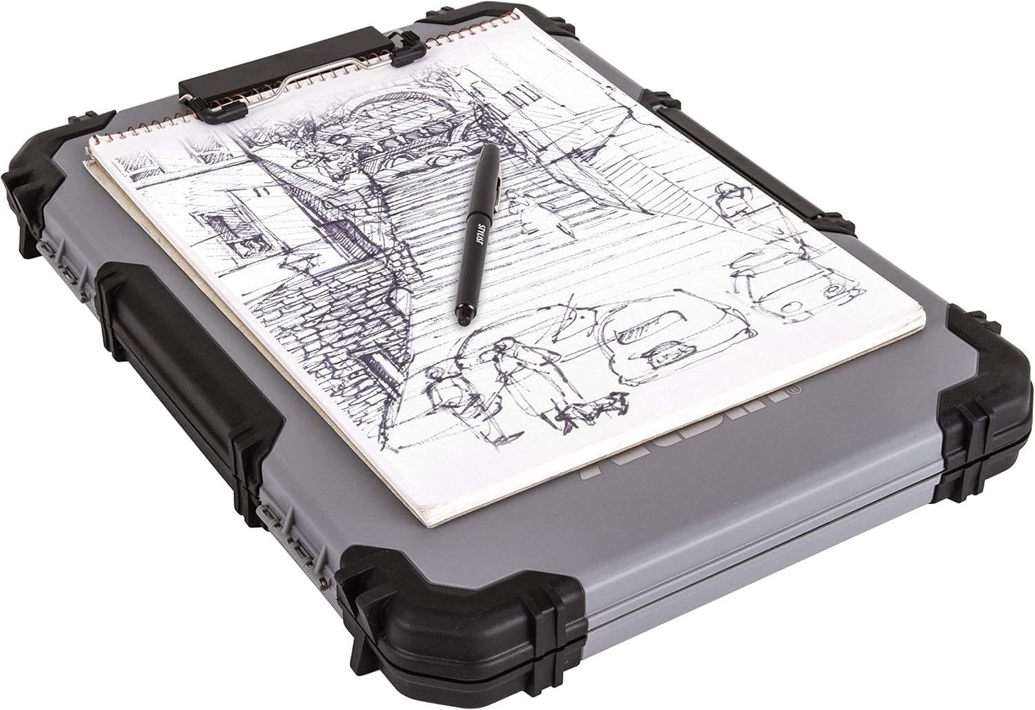ArtBin 6838AG Sketch Board, Portable Drawing Surface with Internal Art & Craft Storage, Grey